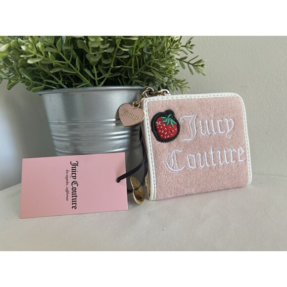 Juicy Couture Pink Diamond Angel Sweet Juicy L-Zip Card Case Embroidered NWT - Picture 3 of 9